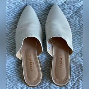 White Leather Mule